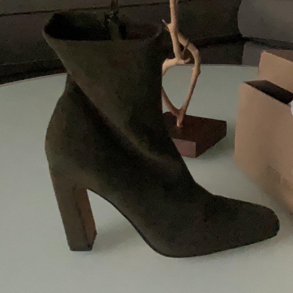 Olive suede boots